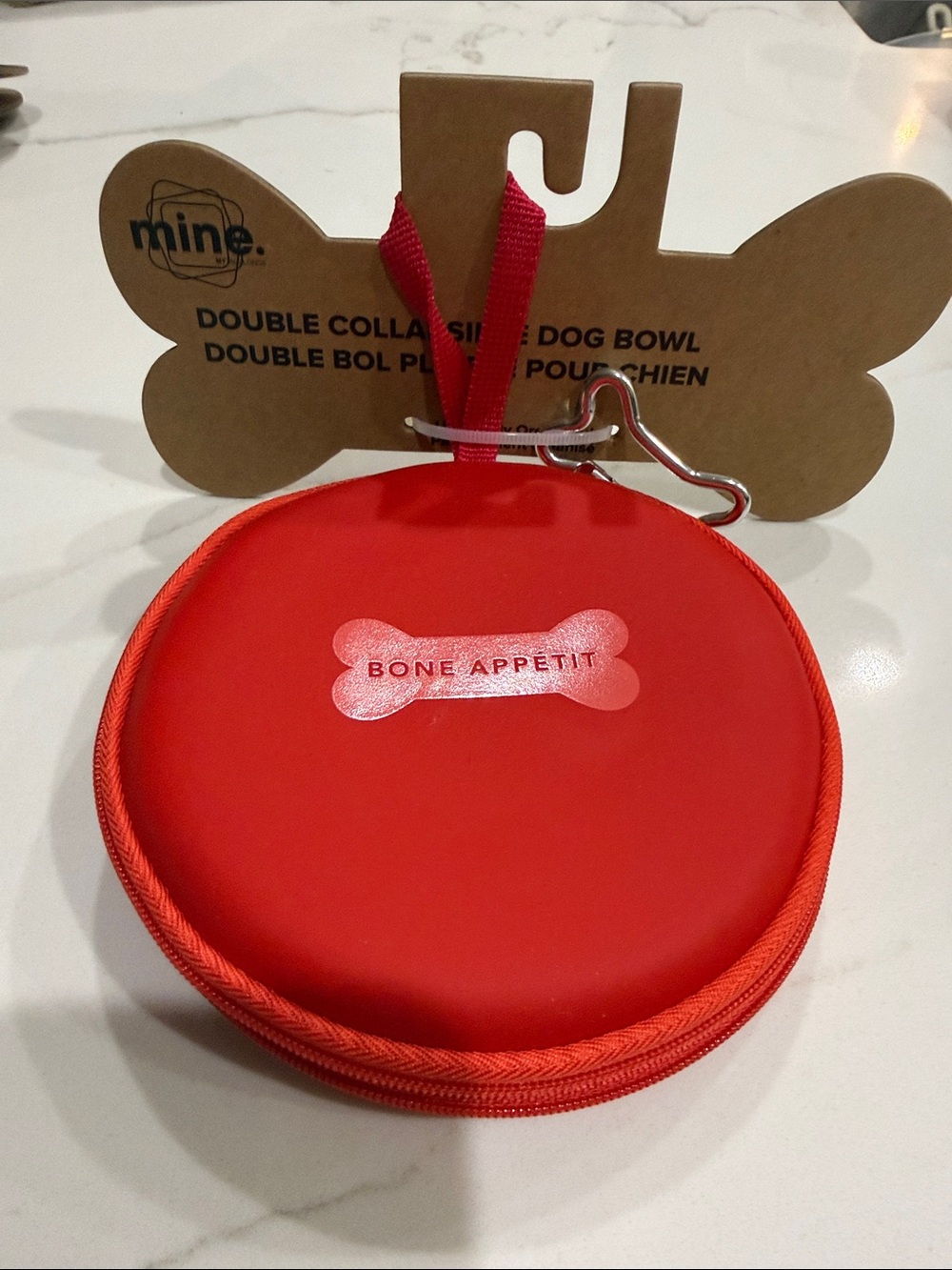 mine Red Collapsible Dog Bowl Pouch